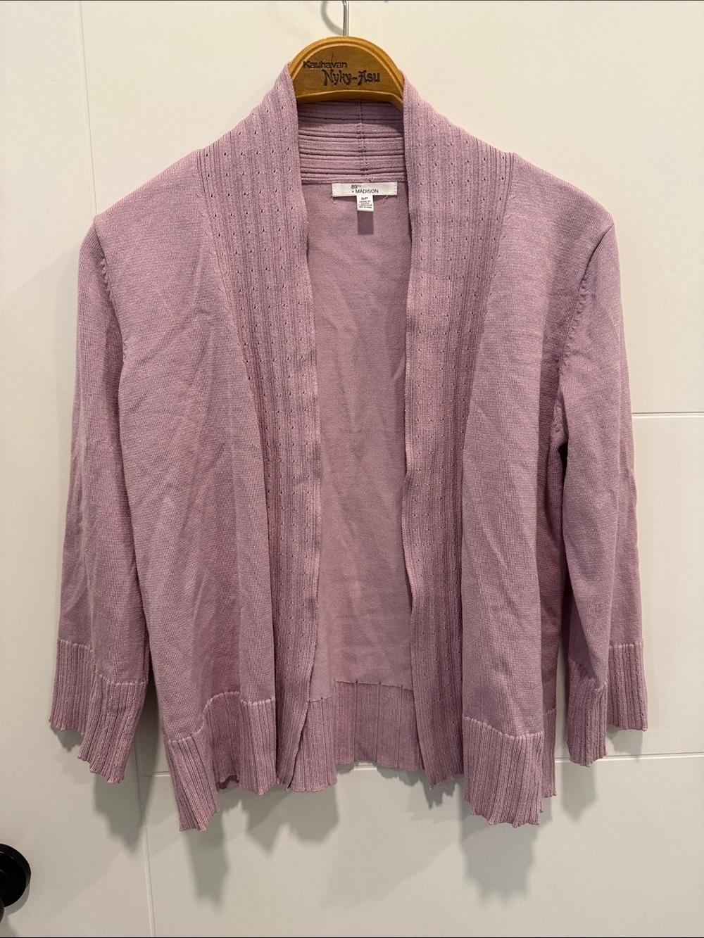 89th and Madison Dusty pink Open-Front Women's Cardigan
